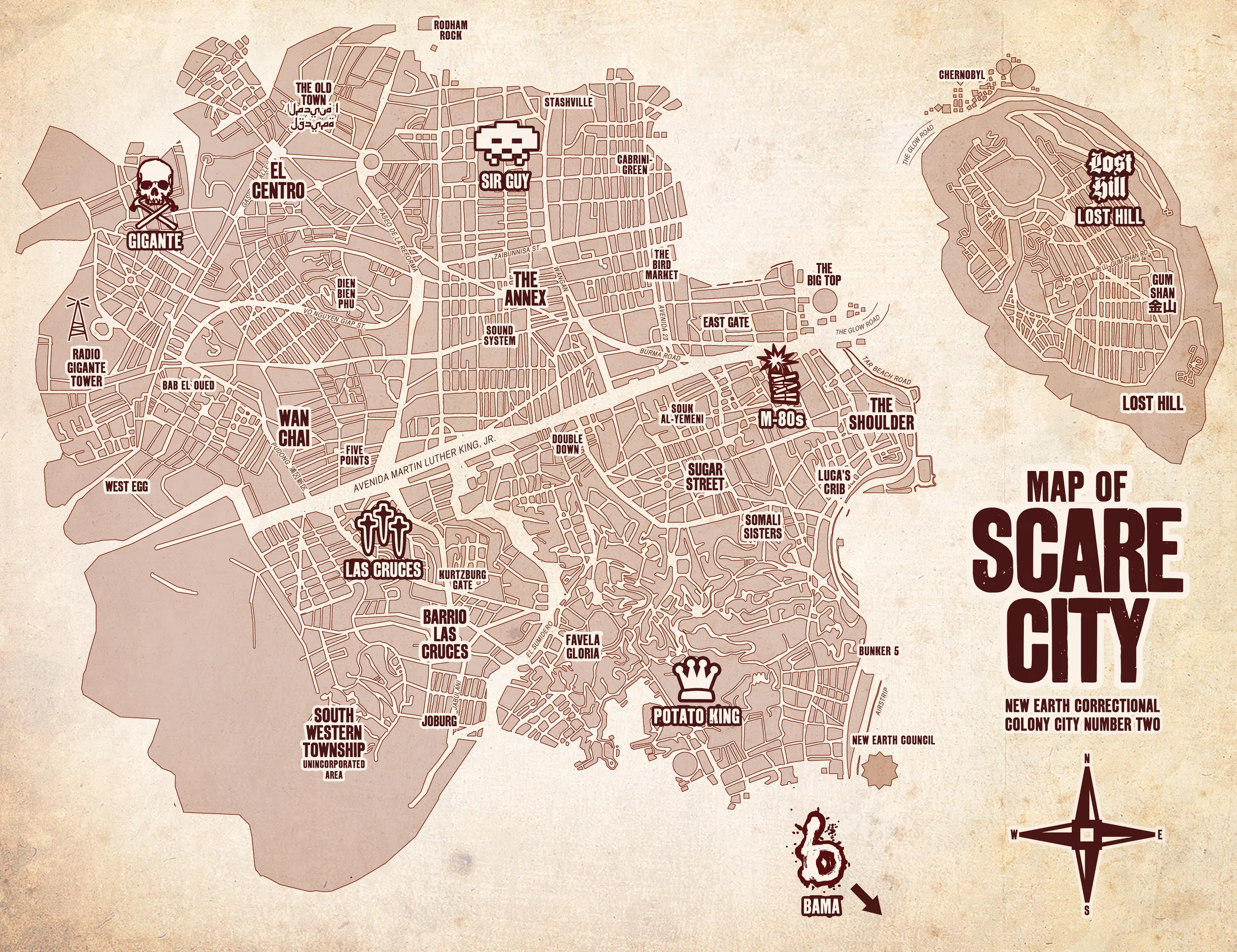 Map of Scare City — New Earth Correctional Colony City Number Two